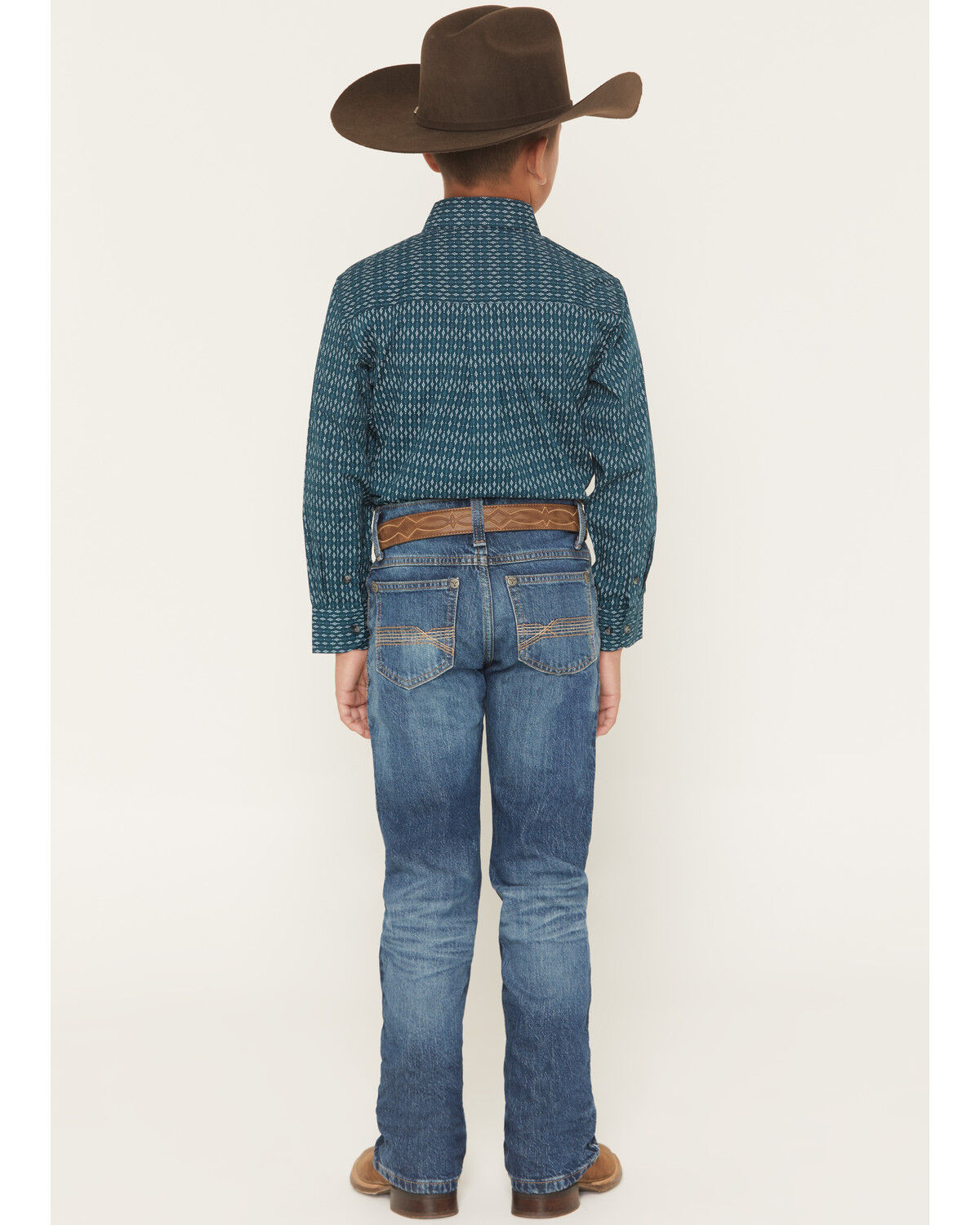 Image #3 - Wrangler 20X Boys' Dark Wash Slim Bootcut Stretch Denim Jeans, Dark Wash, hi-res