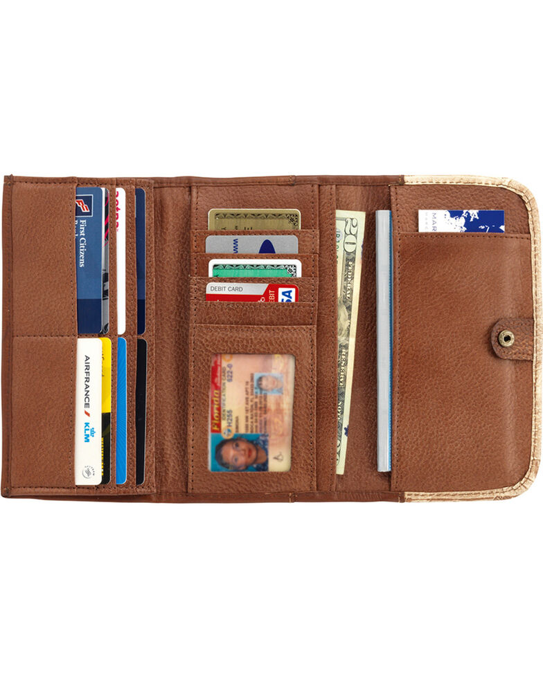 American West Mohave Canyon Ladies' Chestnut Brown Tri-Fold Wallet, Chestnut, hi-res