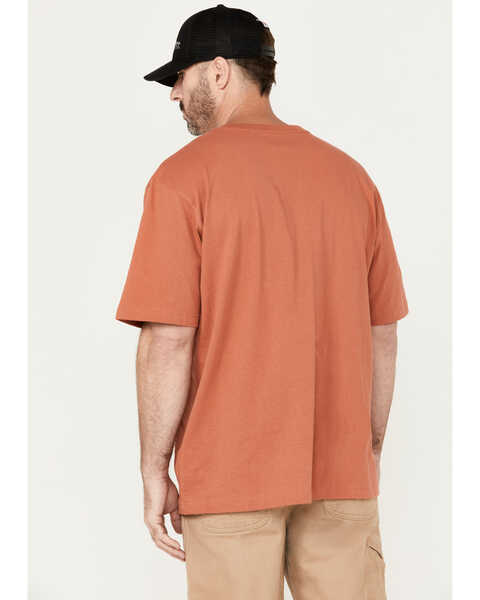 Image #4 - Carhartt Men's Loose Fit Heavyweight Logo Pocket Work T-Shirt, Dark Orange, hi-res
