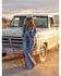 Image #1 - Wrangler X Lainey Wilson Women's High Rise Patchwork Flare Stretch Denim Jeans, , hi-res
