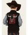 Image #4 - Cowboy Hardware Boys' Flag Skull Canvas Vest, Black, hi-res