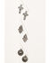 Image #1 - Shyanne Women's Cross Hamsa Metal Earring Set, Silver, hi-res