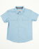 Image #1 - Cody James Toddler Boys' Cowboy Way Striped Print Short Sleeve Snap Western Shirt, Light Blue, hi-res