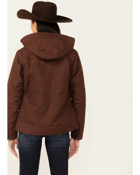 Image #4 - Outback Trading Co Women's Berber Lined Hooded Canvas Heidi Jacket , Brown, hi-res