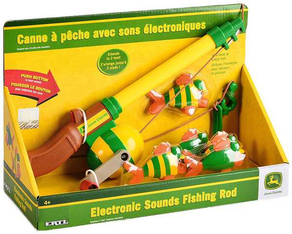 John Deere Electronic Sounds Fishing Rod Toy Set, Green, hi-res