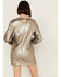 Image #5 - Rock & Roll Denim Women's Sequin Puff Long Sleeve Mini Dress, Gold, hi-res