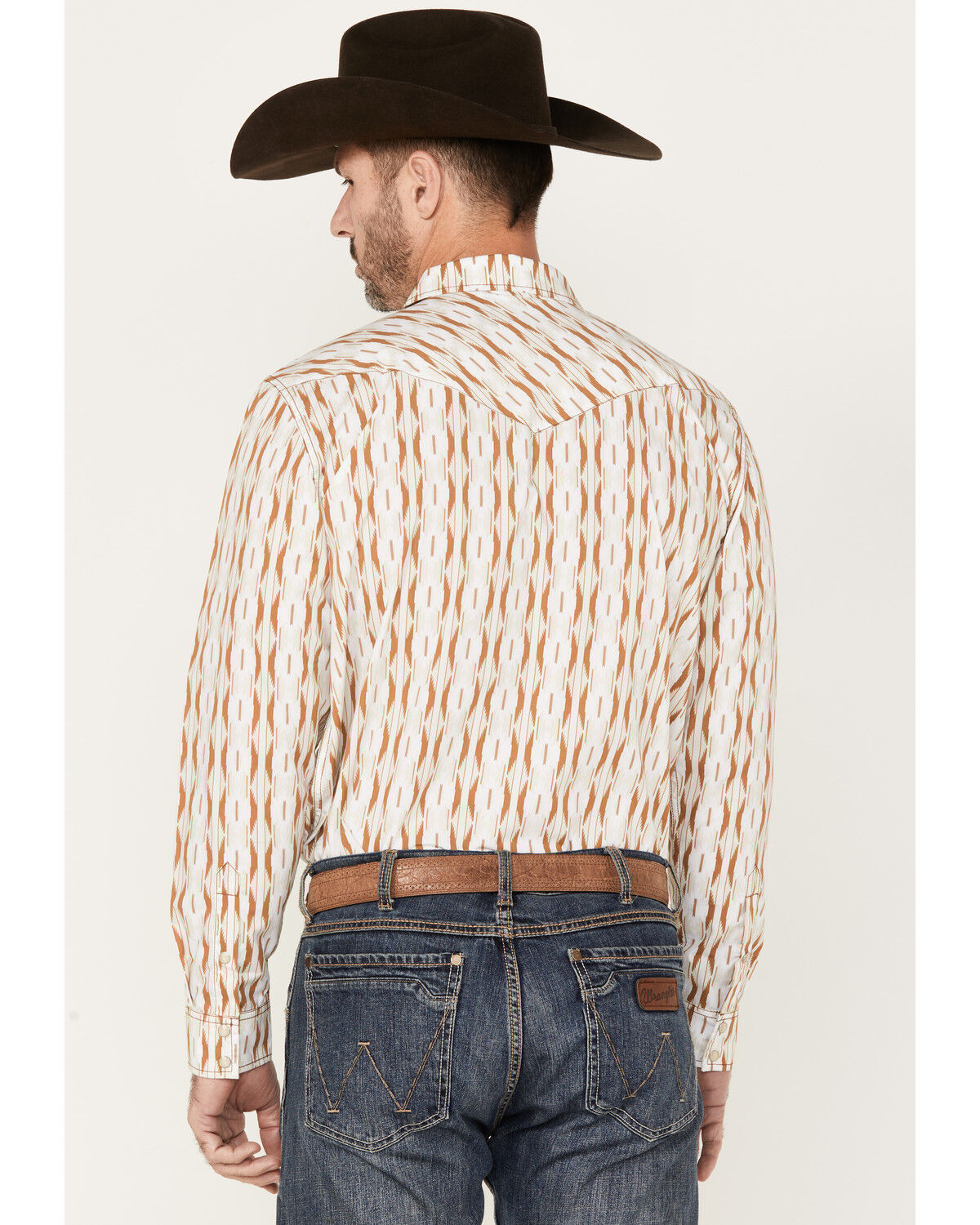 Image #4 - Gibson Men's Old Creek Geo Print Long Sleeve Pearl Snap Western Shirt, White, hi-res