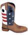 Image #1 - Smoky Mountain Men's Stars and Stripes Western Boots - Broad Square Toe, Distressed Brown, hi-res