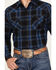 Image #3 - Ely Walker Men's Plaid Print Long Sleeve Snap Western Shirt, Black, hi-res