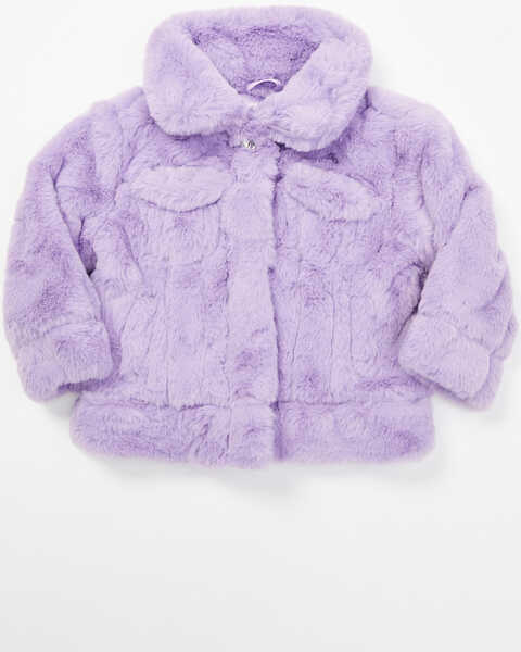 Urban Republic Infant Girls' Faux Fur Snap Jacket , Light Purple, hi-res