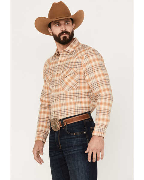 Image #2 - Pendleton Men's Wyatt Long Sleeve Snap Western Shirt, Tan, hi-res
