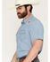 Image #2 - Cody James Men's Tucson Embroidered Denim Short Sleeve Snap Western Shirt, Light Wash, hi-res