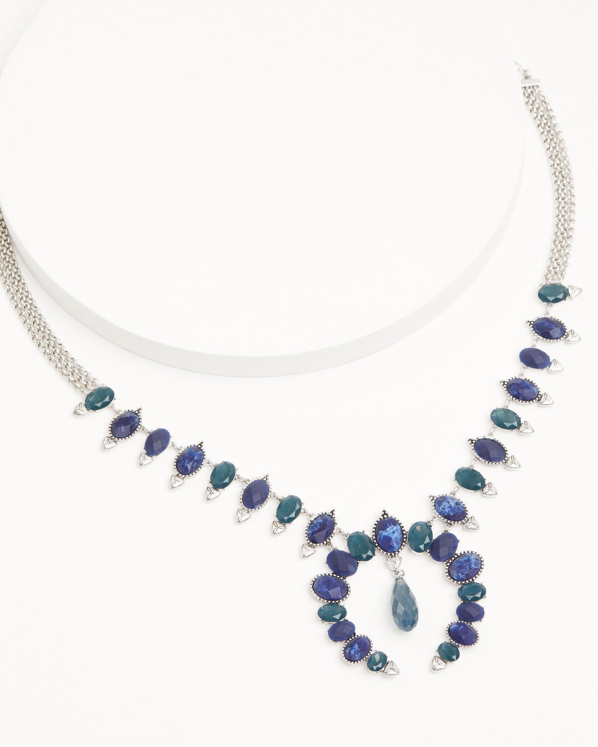 Image #1 - Lainey Wilson Women's Stone Squash Blossom Necklace, Silver, hi-res