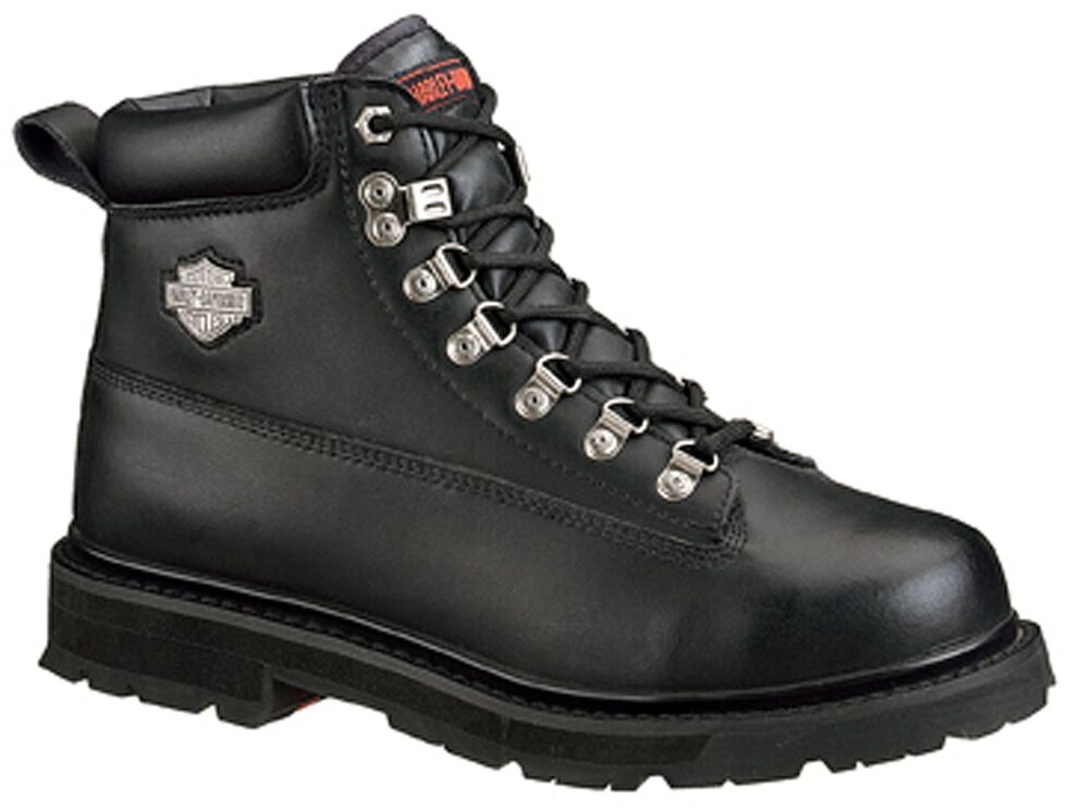 Harley Davidson Men's Drive Lace-Up Boots - Steel Toe, Black, hi-res