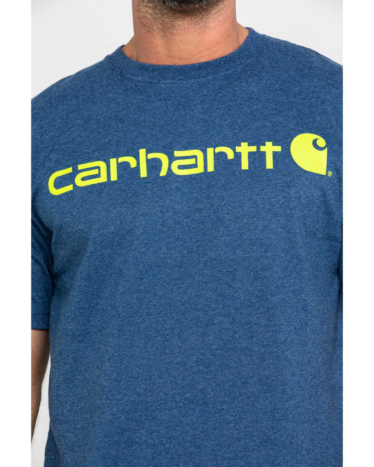 Image #4 - Carhartt Men's Signature Logo Graphic Short Sleeve Work T-Shirt, Indigo, hi-res