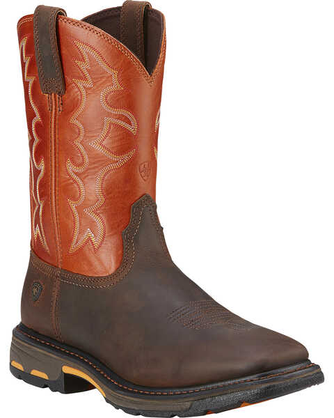 Ariat Men's WorkHog® Western Work Boots - Broad Square Toe, Earth, hi-res