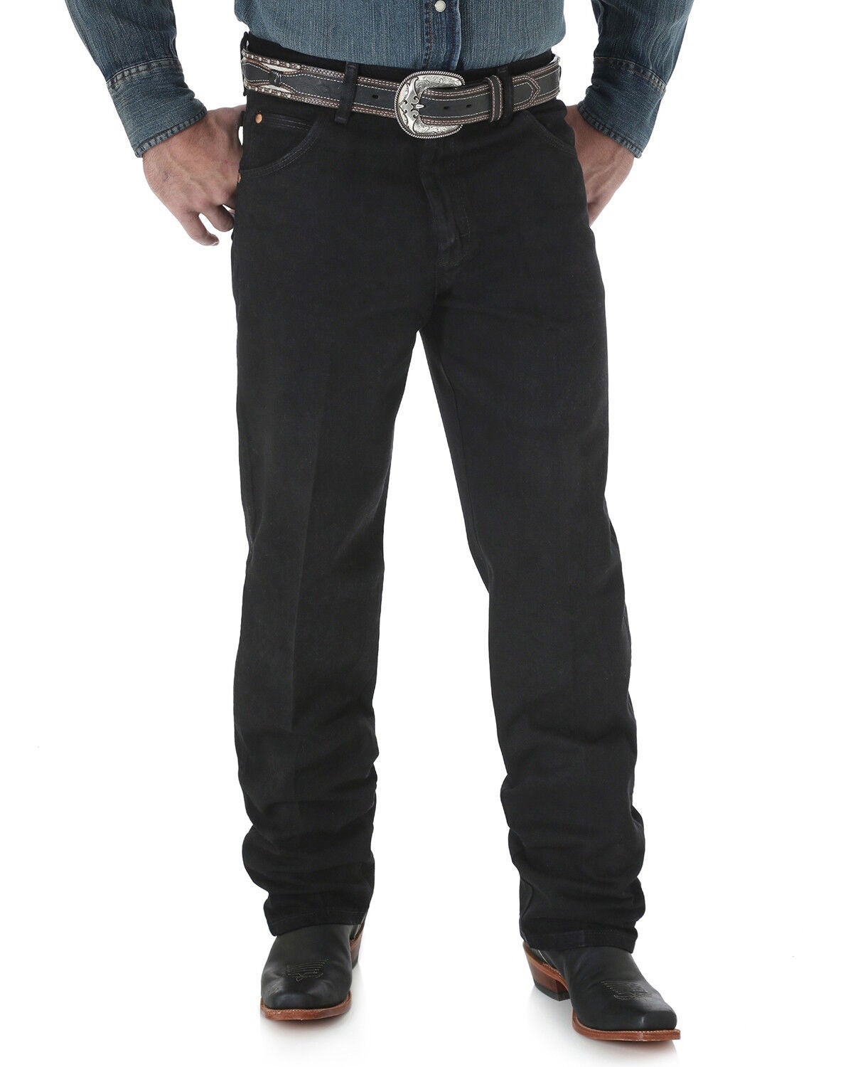 Image #3 - Wrangler Cowboy Cut Relaxed Fit Prewashed Jeans - Shadow Black, Shadow Black, hi-res