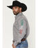 Image #2 - Wrangler Men's Mexico Logo Geo Print Long Sleeve Snap Western Shirt, Grey, hi-res