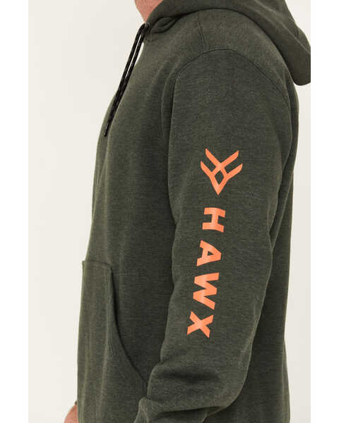Image #3 - Hawx Men's Season Logo Hooded Work Sweatshirt, Green, hi-res
