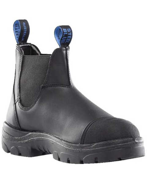Image #1 - Steel Blue Men's Hobart Scuff Work Boots - Steel Toe , Black, hi-res