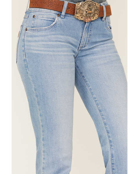 Image #2 - Wrangler Retro Women's Light Wash Mid Rise Hallie Trouser Jeans, Blue, hi-res