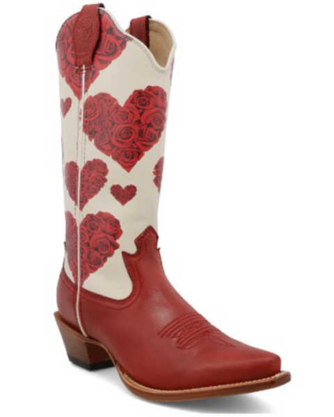 Twisted X Women's Steppin' Out Western Boots - Snip Toe, Red, hi-res