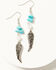 Shyanne Women's Prism Skies Rose Quartz & Turquoise Wing Charm Necklace & Earring 2-Piece Set, Silver, hi-res