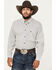 Image #1 - Cowboy Hardware Men's Geo Print Long Sleeve Button-Down Western Shirt, White, hi-res