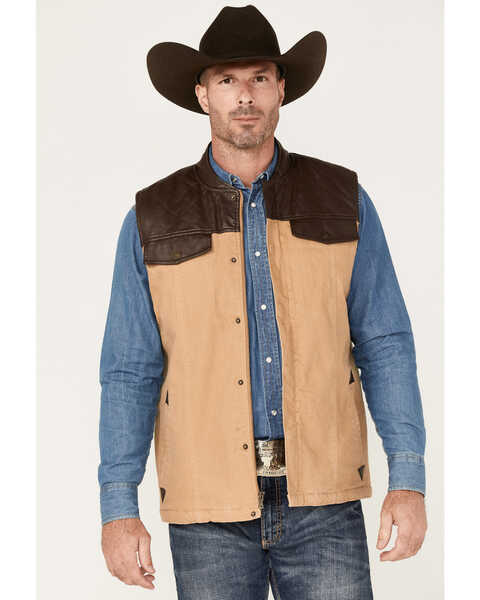 Image #1 - Cody James Men's River Oaks Rancher Vest, Lt Brown, hi-res