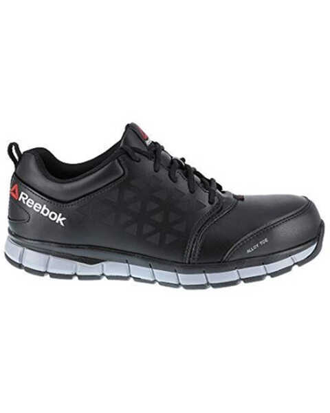 Image #2 - Reebok Men's Conductive Sport Oxford Work Shoes - Alloy Toe, Black, hi-res
