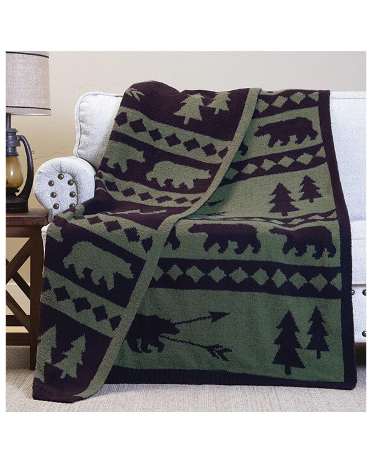 Carstens Home Mountain Pine Blanket, Green, hi-res