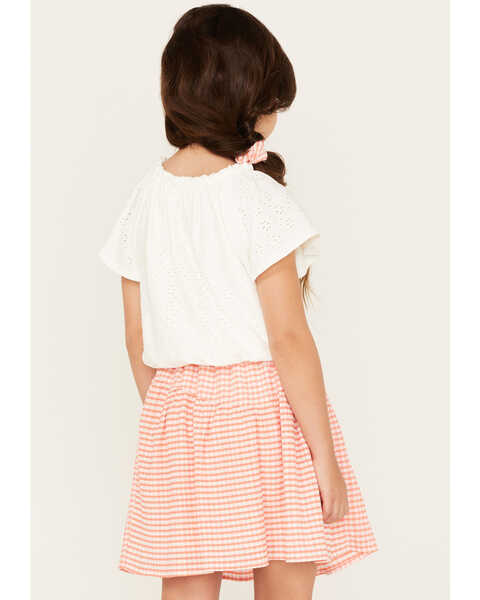 Image #4 - Shyanne Girls' Scrunchie & Eyelet Top & Gingham Print Skirt Set - 4-Piece, , hi-res
