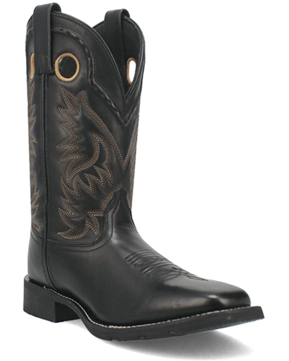 Image #1 - Laredo Men's Kane Western Boots - Broad Square Toe, Black, hi-res