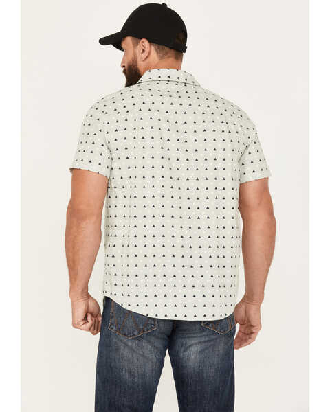 Image #4 - Brixton Men's Charter Geo Print Short Sleeve Stretch Button-Down Shirt , Light Grey, hi-res