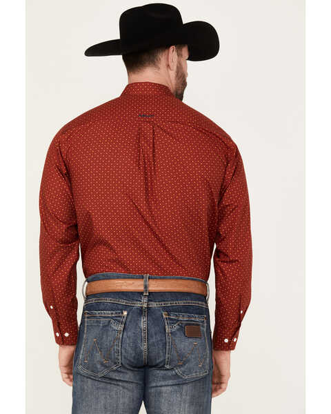 Ariat Men's Kaisen Print Long Sleeve Button-Down Western Shirt, Red, hi-res