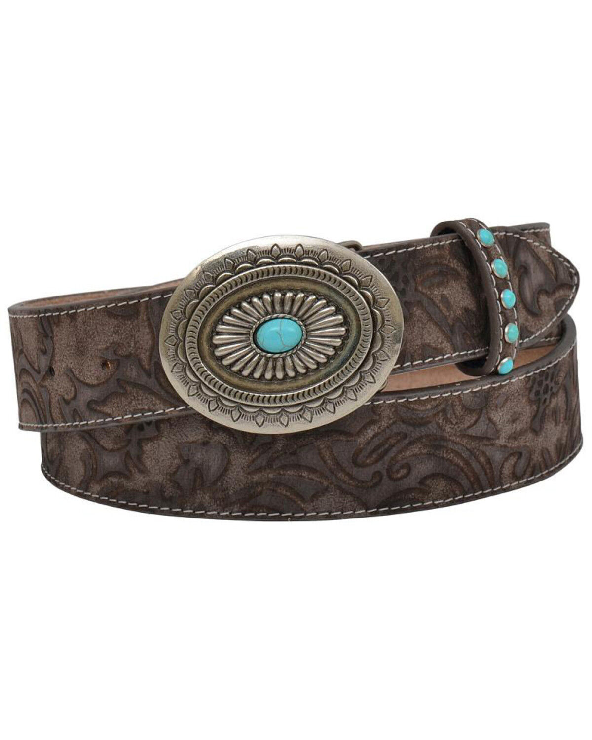 Image #1 - Shyanne Women's Tan Floral Print Leather Belt , , hi-res