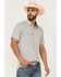 Image #2 - Ariat Men's Retro Solid Short Sleeve Snap Stretch Polo Shirt, Heather Grey, hi-res