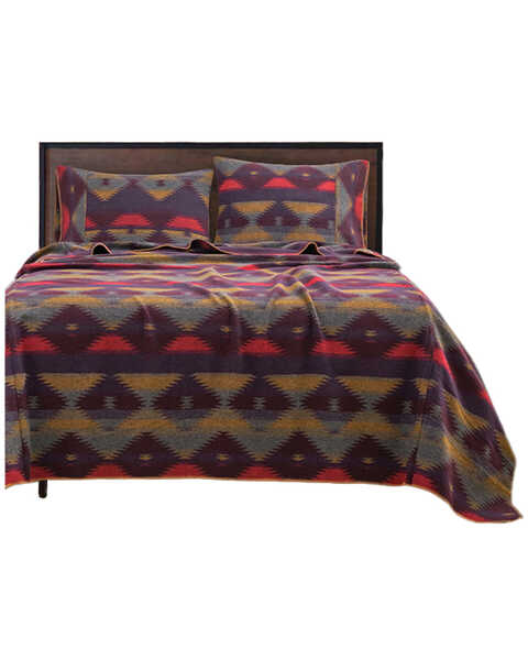 HiEnd Accents 3pc Gila Wool Blend Blanket Set - Full/ Queen , Multi, hi-res