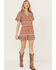 Idyllwind Women's Blossom Flutter Sleeve Smocked Dress, Maroon, hi-res