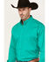 Image #2 - George Strait by Wrangler Men Solid Long Sleeve Button-Down Stretch Western Shirt, Green, hi-res