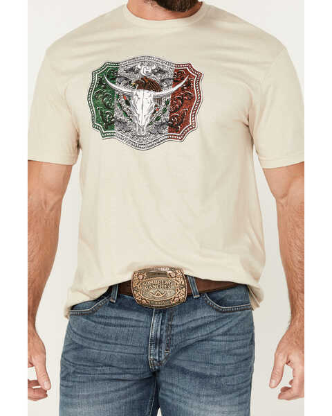 Image #2 - Cowboy Hardware Men's Mexico Buckle Short Sleeve T-Shirt, Sand, hi-res