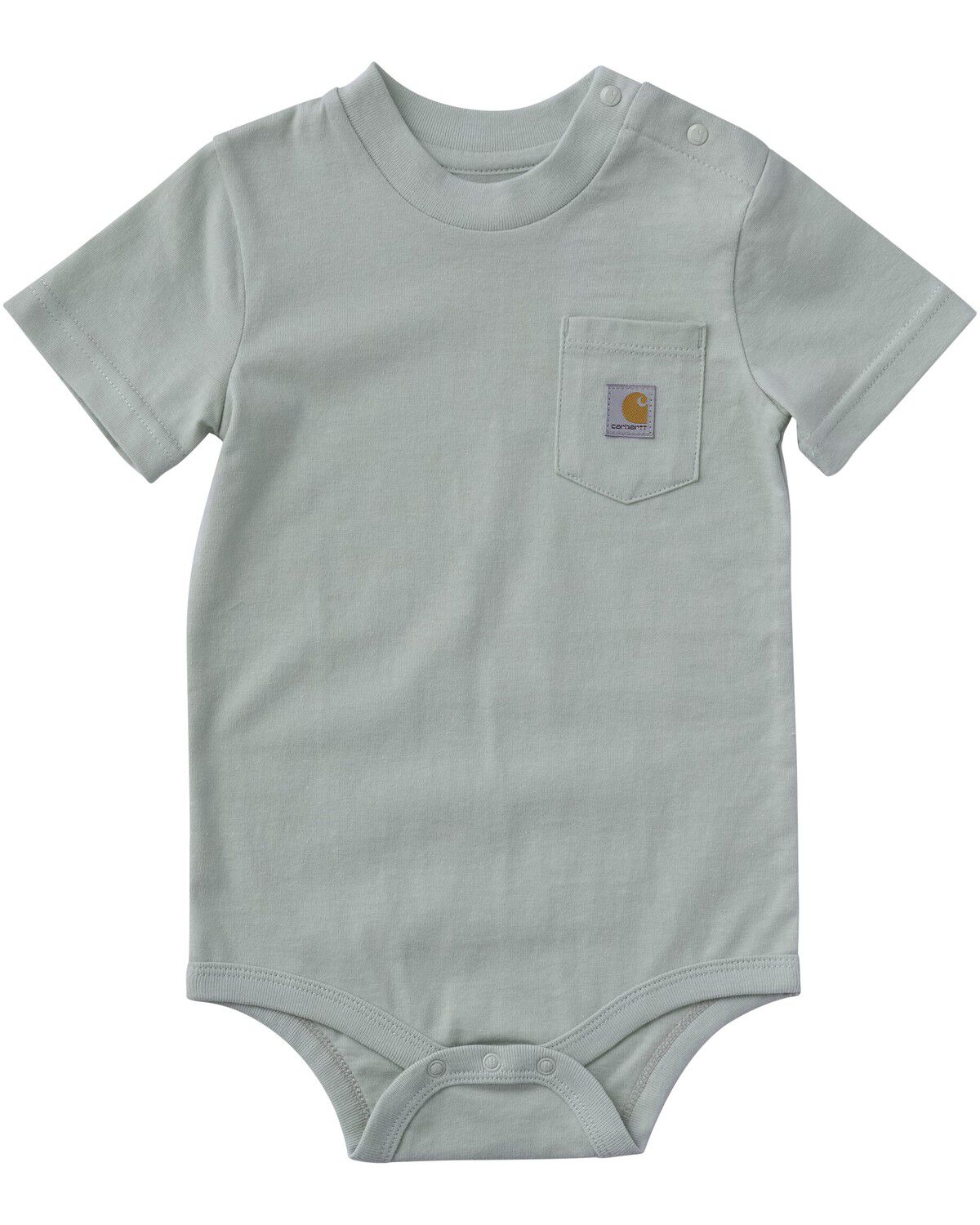 Carhartt Infant Boys' Logo Pocket Short Sleeve Onesie, Light Green, hi-res