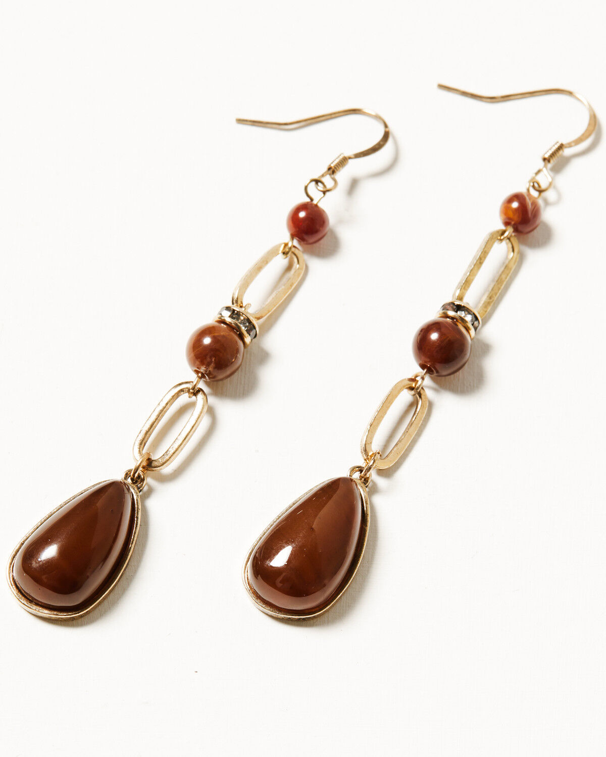 Image #2 - Shyanne Women's Summer Moon Antique Gold Chain Drop Earrings, Gold, hi-res