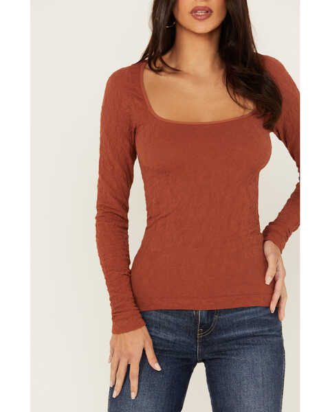 Image #3 - Free People Women's Have It All Long Sleeve Top , Rust Copper, hi-res