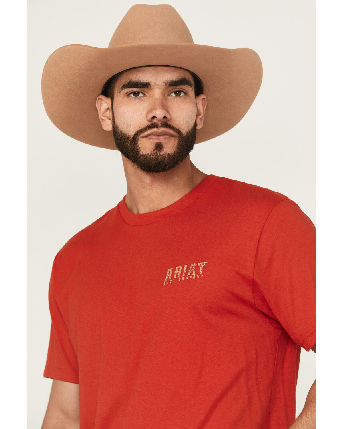 Image #3 - Ariat Men's Leather Shield Short Sleeve Graphic T-Shirt, Red, hi-res