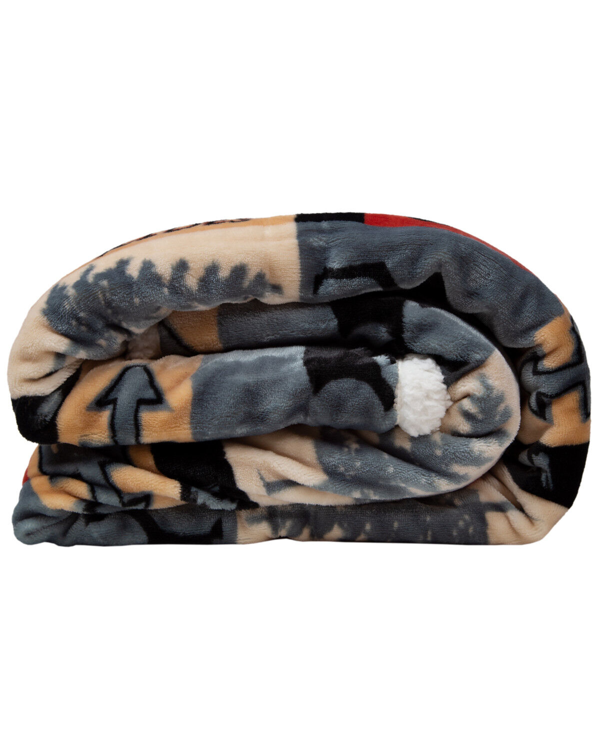 Image #2 - Carstens Lake House Plush Sherpa Throw, Red, hi-res