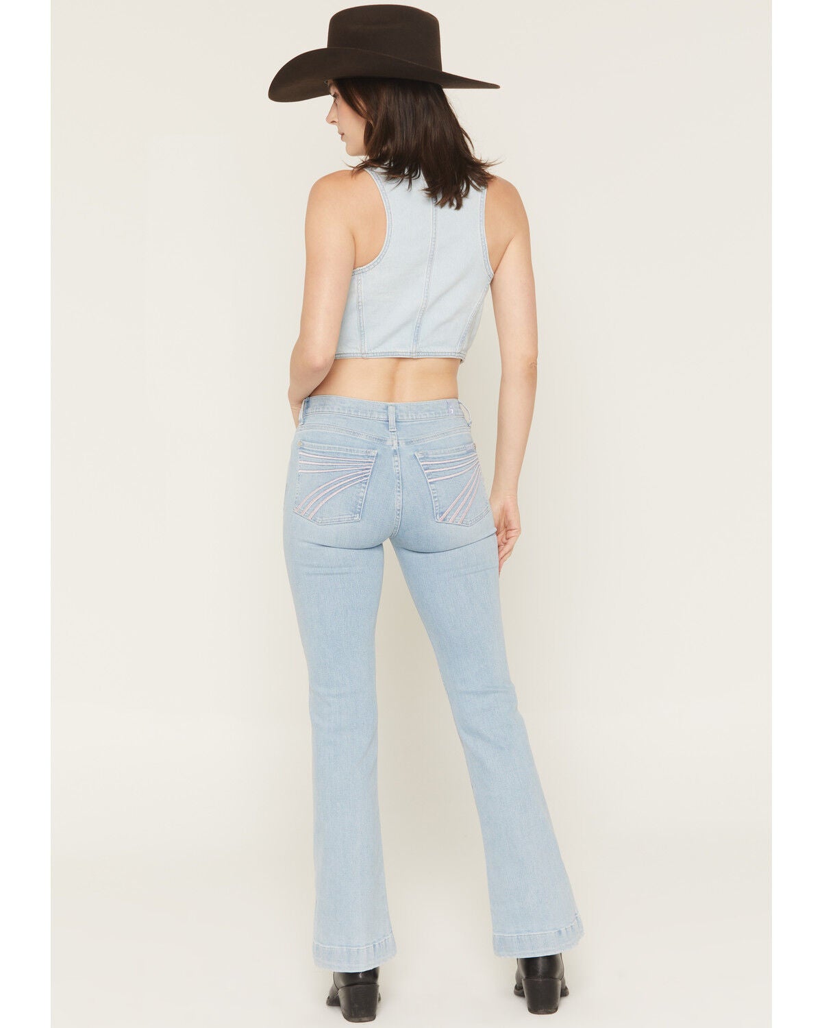Image #1 - 7 For All Mankind Women's Bloom Light Wash Mid Rise Tailorless Dojo Trouser Stretch Denim Jeans, Light Wash, hi-res