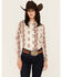 Shyanne Women's Printed Long Sleeve Riding Shirt , Cream, hi-res