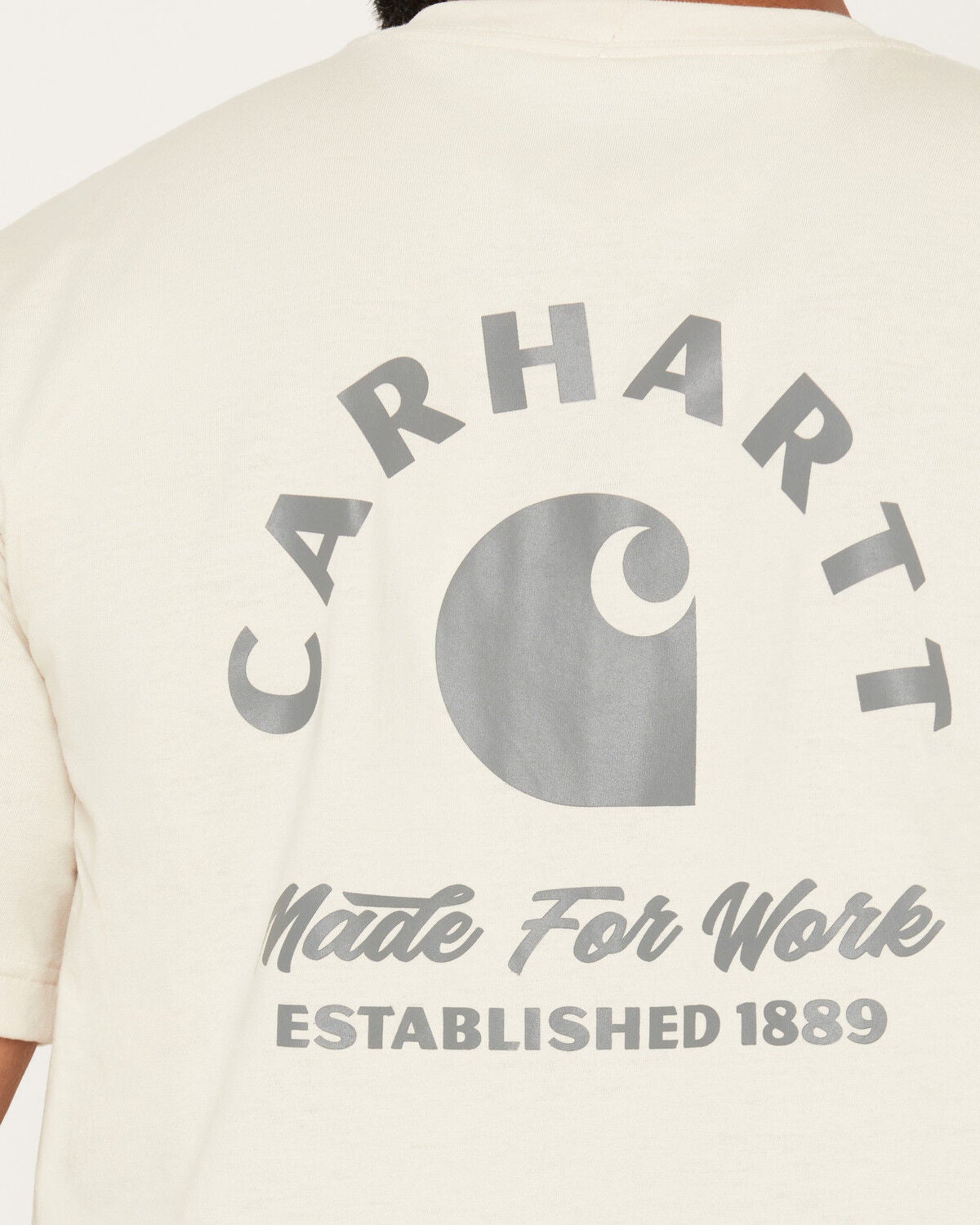 Image #4 - Carhartt Men's Logo Short Sleeve Graphic Work T-Shirt, Oatmeal, hi-res