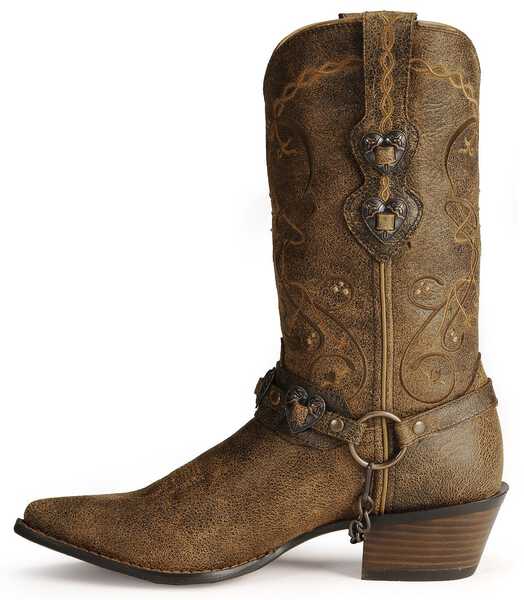 Image #10 - Durango Women's Crush Heart Harness Boots - Pointed Toe, Brown, hi-res
